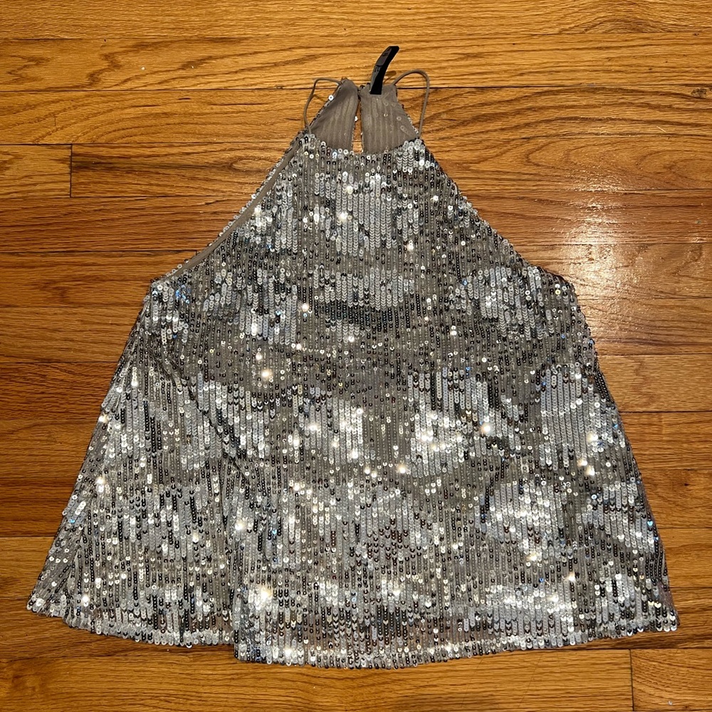 Silver Sequin Halter Top- Perfect for the Holidays
